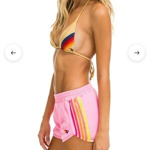 Aviator Nation hot pink sweatpants shorts